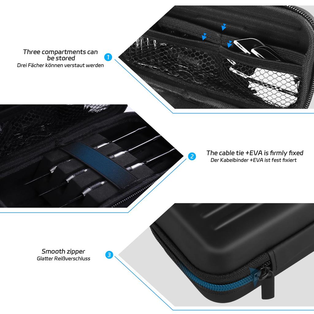 CyeeLife Dart Bag protects your darts and soft-tip darts and provides multiple pockets for your darts and other dart accessories