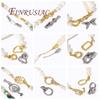 18K Real Gold Plated Brass with Zircon End Beads Clasp,Round Connector Clasps For Jewelry Making,Fastener Connecting Findings