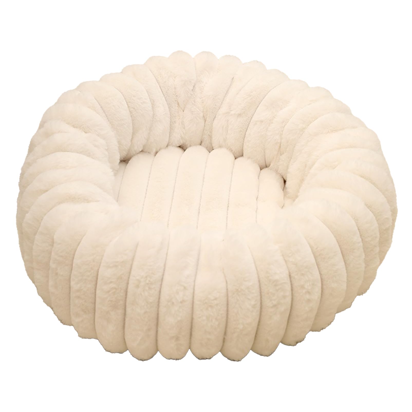 

COZENTA Моющаяся круглая лежанка для собак с подушкой для собак и кошек, нескользящая, пушистая, всесезонная, (Слоновая кость, 40 см) слоновая кость