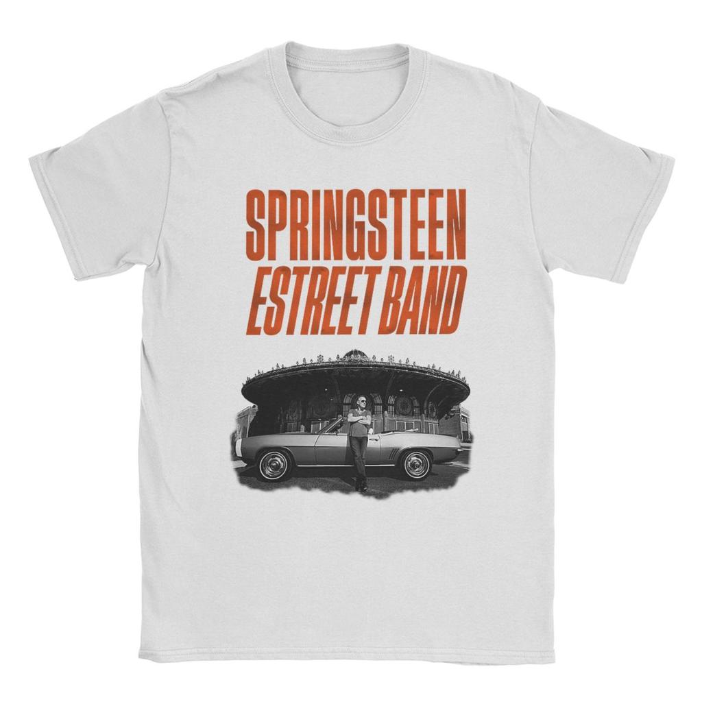 Bruces The E Street Band Springsteens T Shirts for Men Cotton Novelty T-Shirt Round Neck Tees Short Sleeve Tops 4XL 5XL 6XL