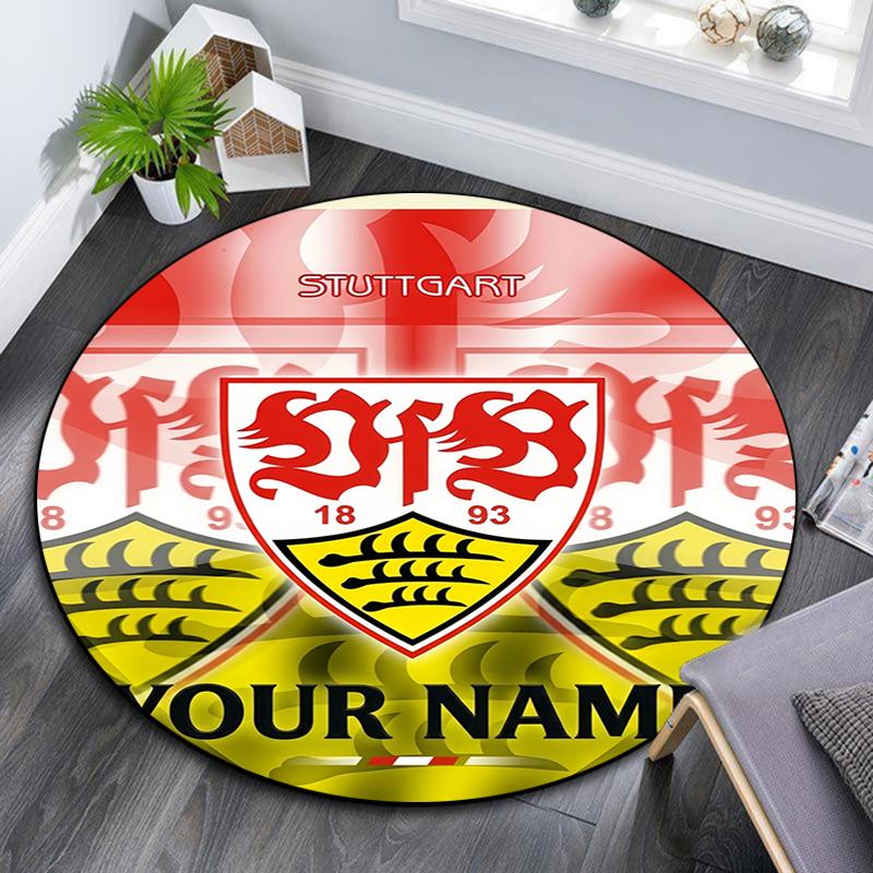 Custom Name,VfB pattern round rug,Carpet Rug for Living Room Bedroom Playroom ,Non-slip Floor Mat,Holiday Gifts and Birthday Gifts.