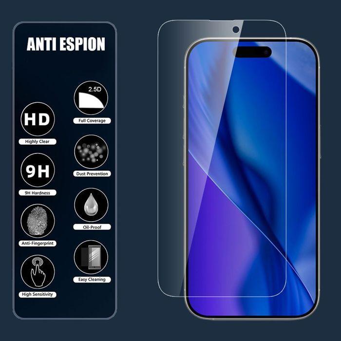 Film de protection en verre trempé - BOOLING - iPhone 17 Pro - Anti-Espion - Résistant aux chocs - 9H