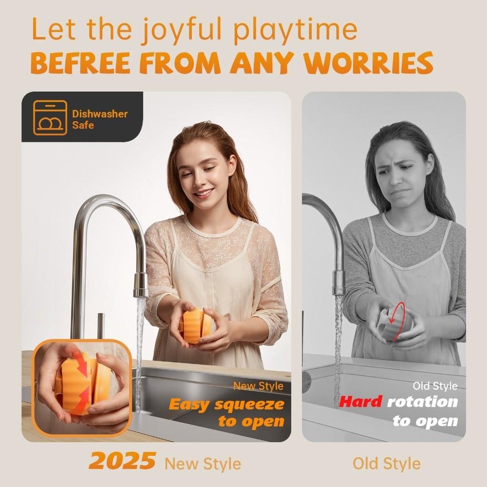 Food-grade Silicone DIY 2-grid Food Mold for Dog Dental Health Durable Puppy Swing Leak Feeder Non-Toxic Easy Clean