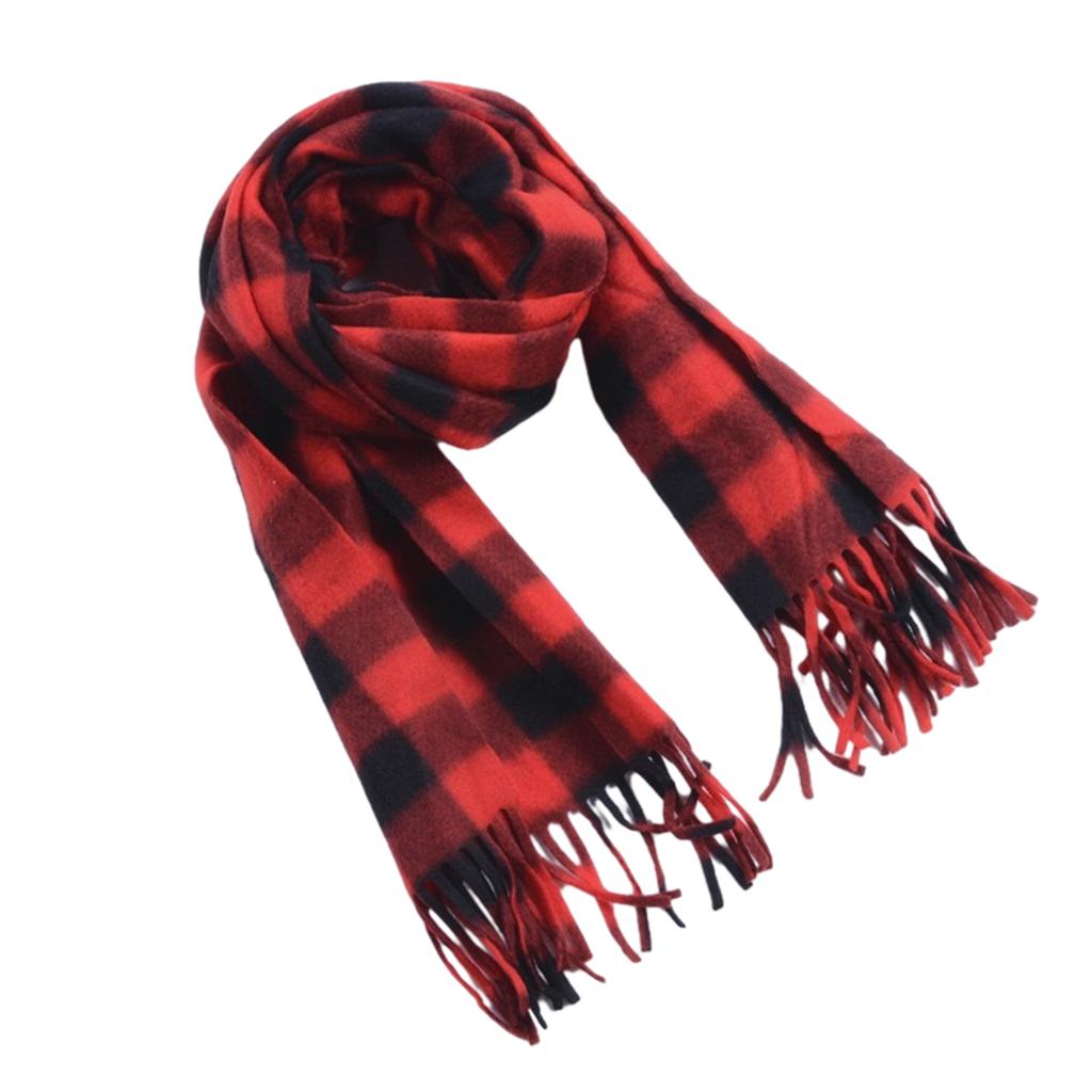 Christmas Long Plaids Blanket 160x30cm Oversized Winter Fall Warm Scarf Big Tartan Scarves Wrap Shawl Classical Tassels