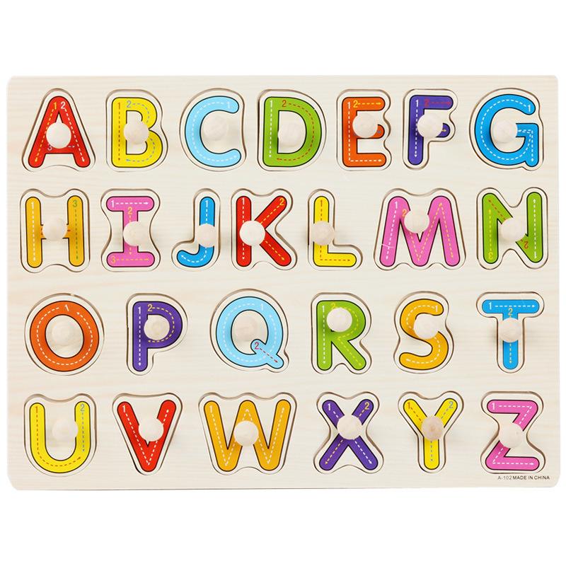 Mushroom Peg Montessori Wooden Puzzle: Letters, Numbers, Fruits, Shapes for Early Education