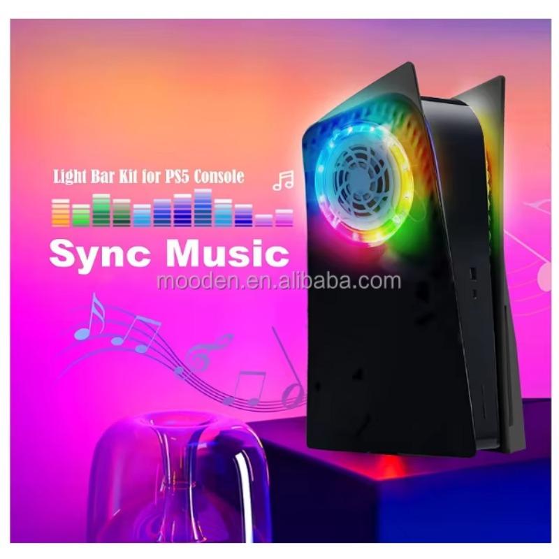 RGB LED světelná lišta, 8 barev, 400 efektů, synchronizace s hudbou, světla měnící barvu, DIY dekorační příslušenství, prstencové světelné pásky pro PS5, ovládání pomocí aplikace/IR dálkového ovladače