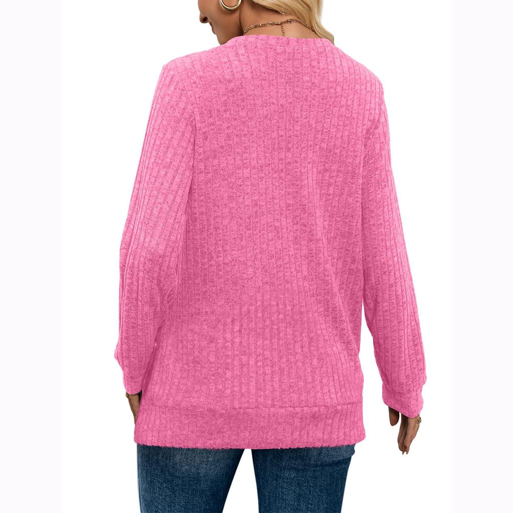 Dames Sweatshirts V-hals Lange Mouw Shirts Losse Casual Herfstmode Truien