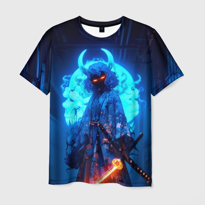 Newest Demon Samurai Mask Sakura 3D Print T shirts For Men/Women Crew Neck Short sleeve Top Fashion Oversized Punk Style T shirt