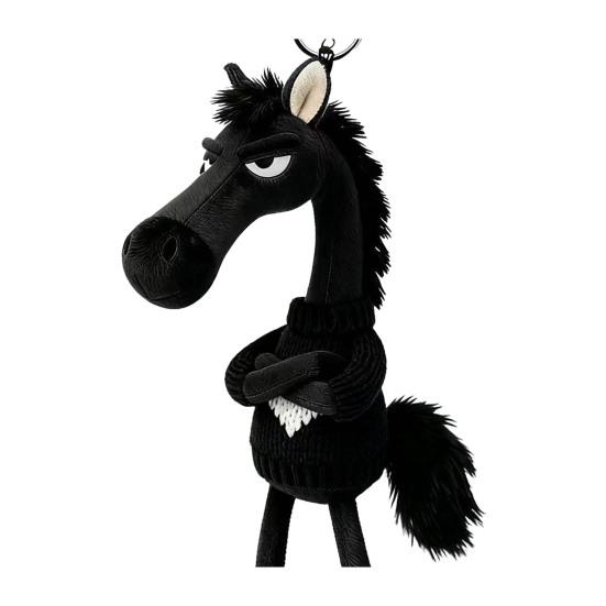 Plush Horse Keychain Soft Cute Cartoon Horse Pendant In Sweater Horse Year Mascot Charm with Keyring for Backpack Handbag Car Keys Decoration