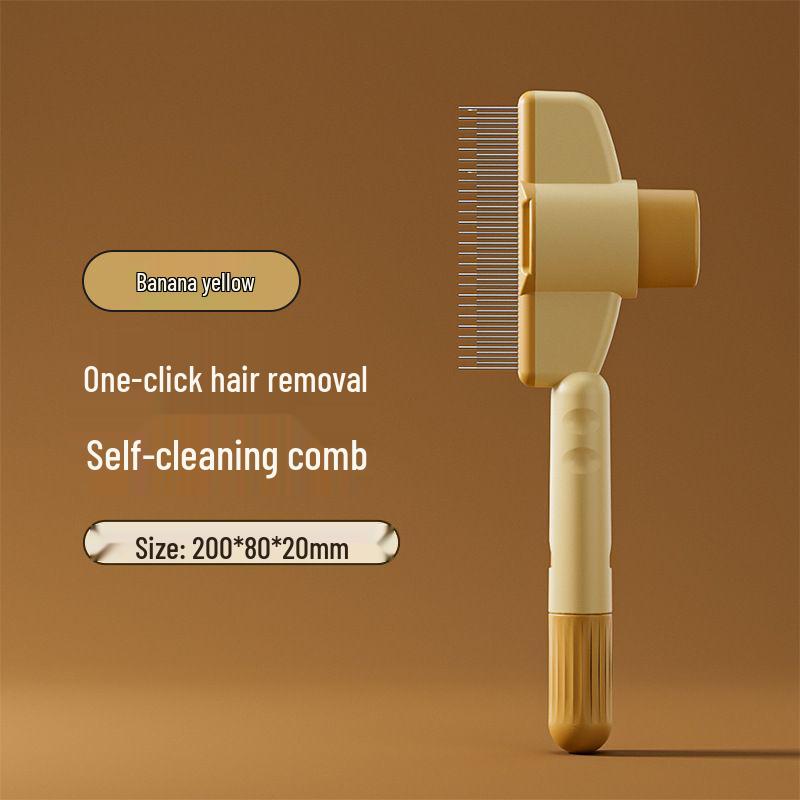 Self-Cleaning Cat & Dog Comb - Stainless Steel Flea & Hair Remover with One-Click Cleaning
