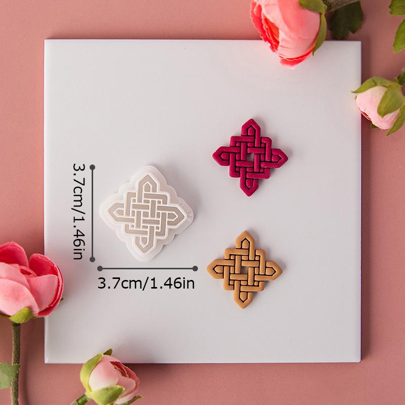 Texture Jewelry Pendant Cutting Mold Chinese Style Patterned Soft Clay Mold