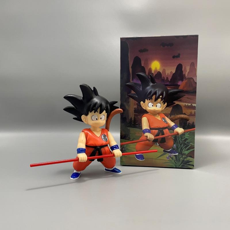 Dragon Ball Figure Civilization Little Wukong GT Little Wukong Holding Stick Wukong Animation Peripheral Tide Play Doll Statue Toy