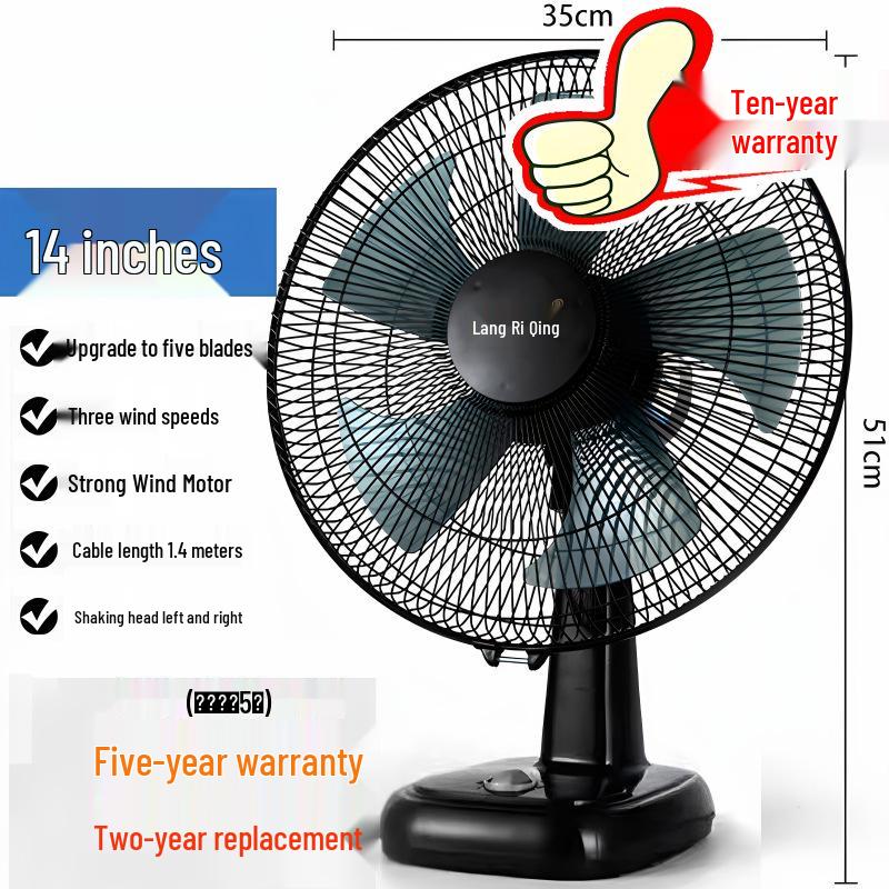 Tichý 16palcový oscilační stolní ventilátor pro domácnost, kancelář, studentskou kolej nebo k použití u postele