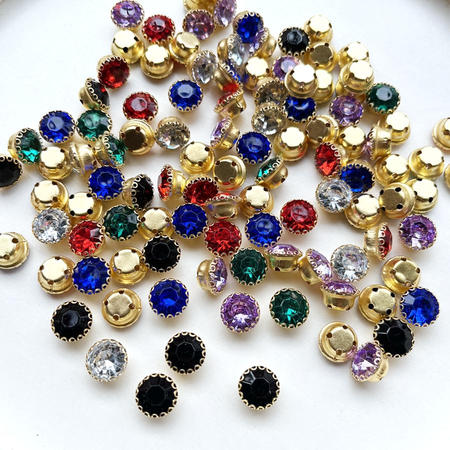 25 kusů náhodných smíšených barev 11mm šicí kamínkové diy šaty zdobené bižuterními doplňky Křišťálové kamínky