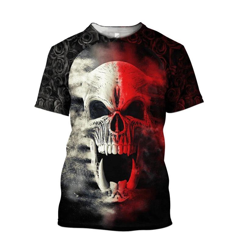Skull Skull Streetwear T-Shirt Tee Punk Costumes Casual Polyester 3XL