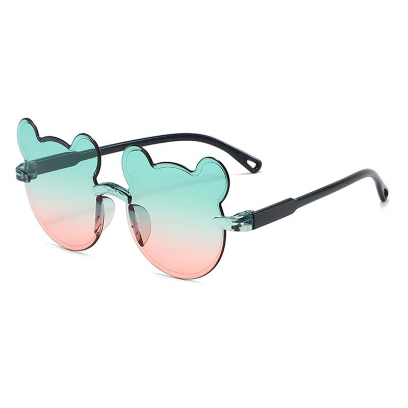 1/12 Pairs Cute Bear Shaped Sunglasses for Children  New Fashion Rimless Multi-color Decor Shades Stylish Design Sun Glasses