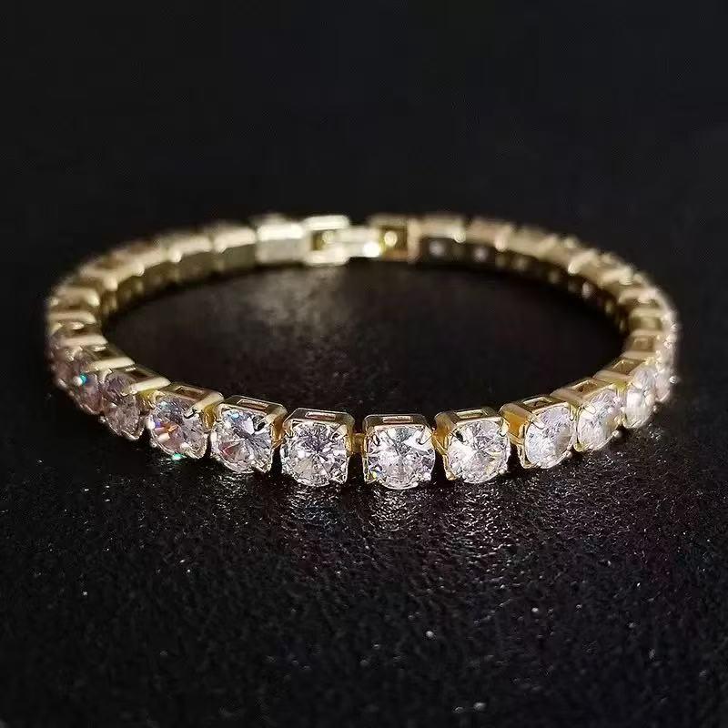 Elegant Light Luxury Women s Tennis Bracelet with 6mm Zirconia and Full Diamond Design