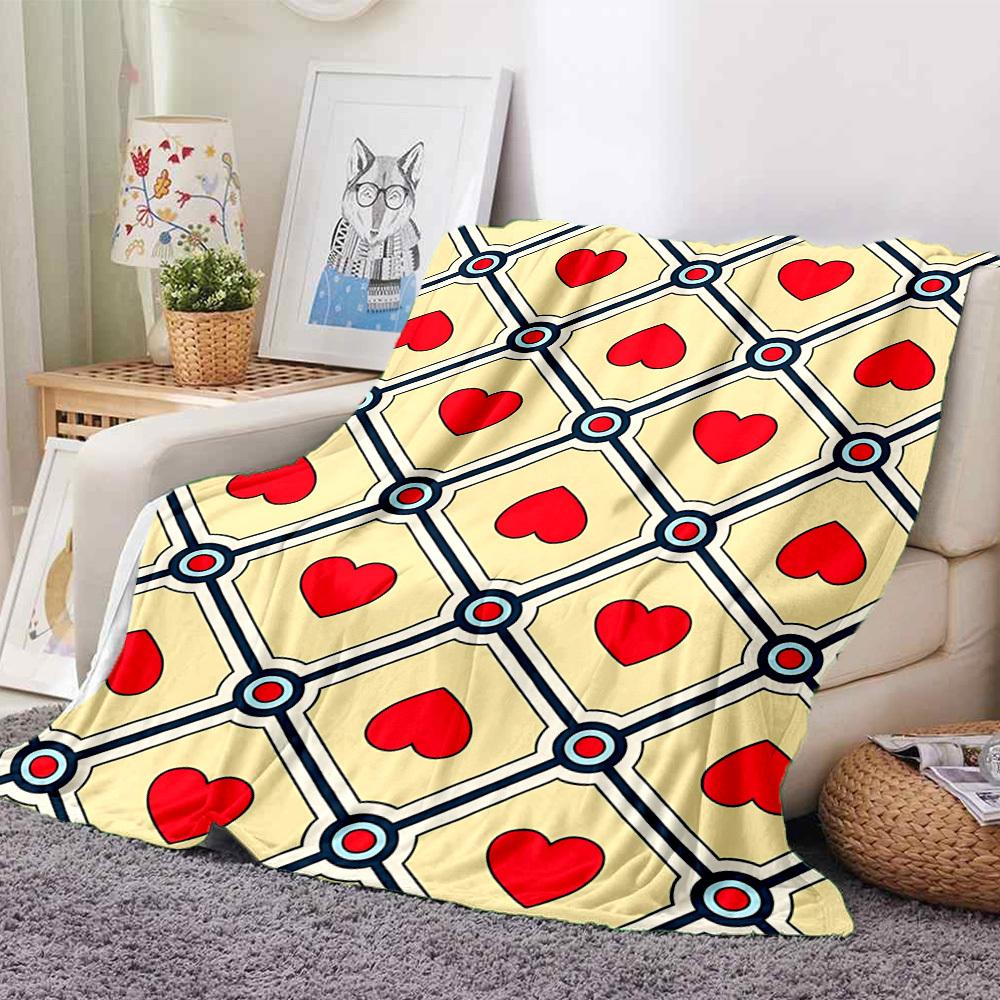 1pc Heart Pattern Blanket Warm, Cozy, And Soft, Suitable for Sofas, Beds, Cars, And Office Use.Perfect for Camping And Travel, Making It a Great Gift