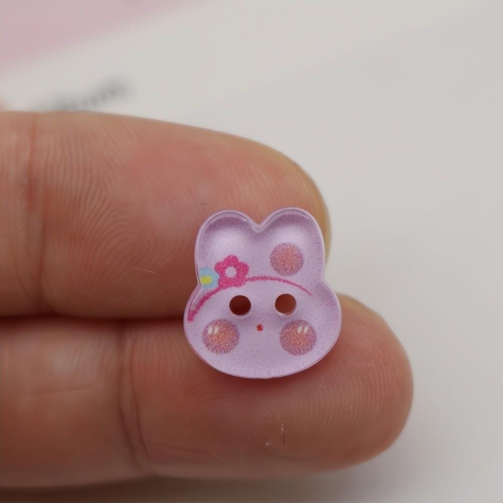 30pcs Transparent Cute Rabbit Button Acrylic Clothing Sewing Buttons  Clothing Decoration