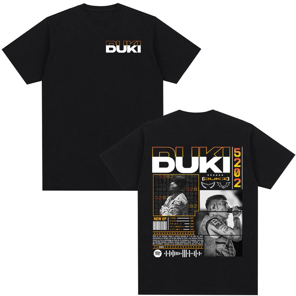 Rapper Duki Duki 5202 MIXTAPE 2025 Album T Shirts Mens Women Fashion Hip Hop Vintage T-shirt Cotton Casual Short Sleeve T-shirts