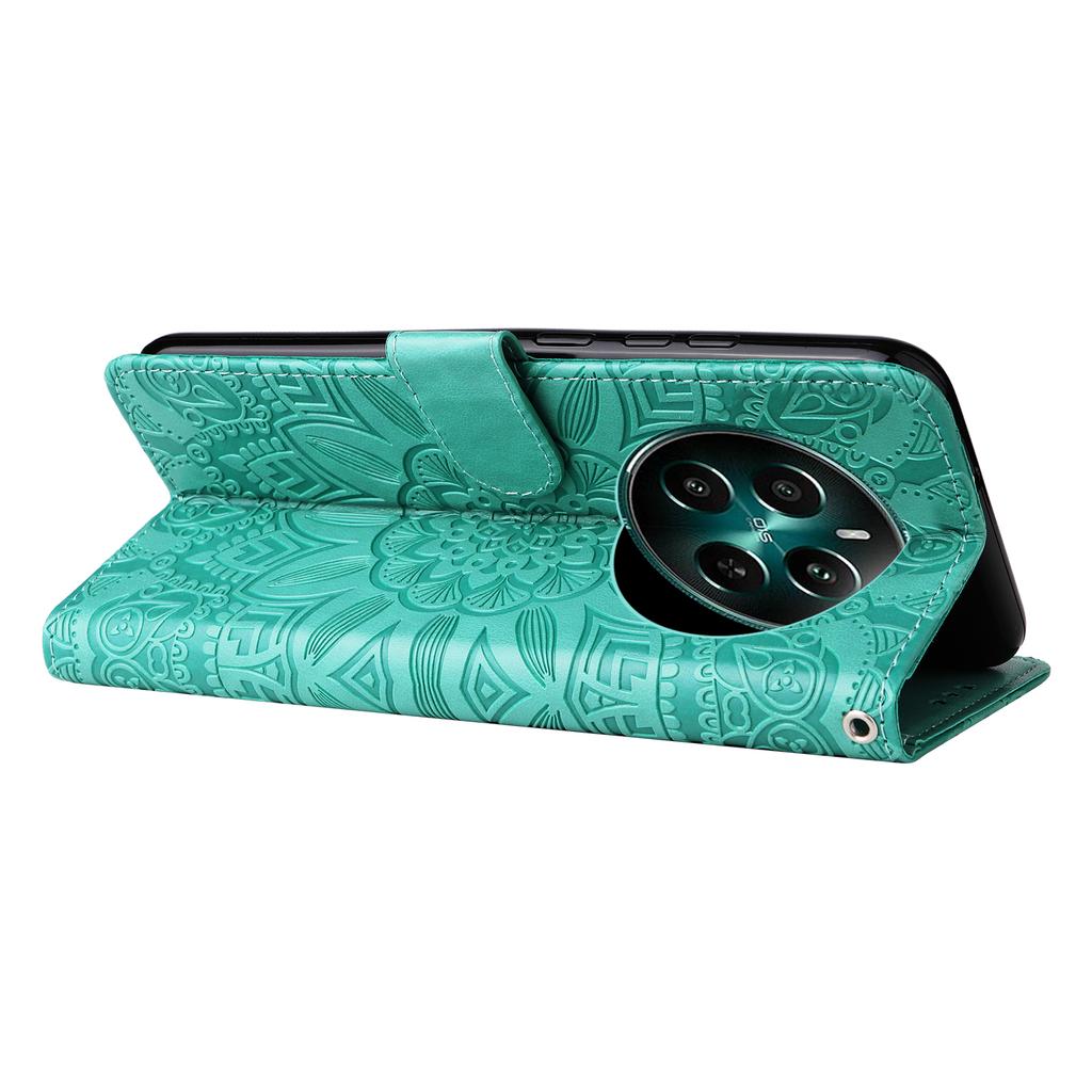 For Realme 12 4G/12+ 5G Wallet Case Sunflower Imprinted Leather Flip Phone Cover