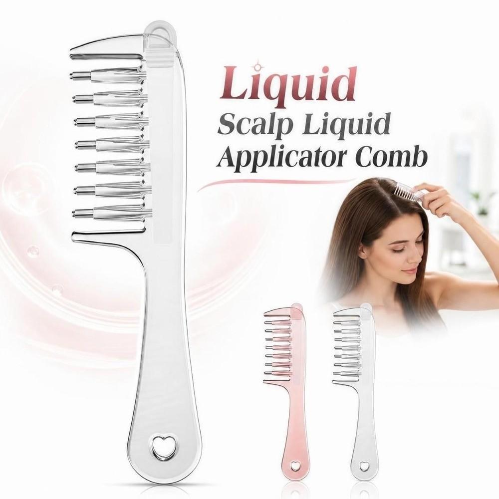 7-Tooth Liquid Guiding Scalp Massager Comb Transparent Scalp Applicator Hair Care Tool