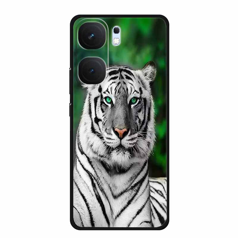 For Vivo iQOO Neo9 Pro Case TPU Silicone Soft Back Cover for Vivo iQOO Neo9 Neo 9 Black Fashion Cool Animals Coque Lion Tiger