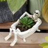 Halloween Decoration Skull Planter Bathtub Resin Crafted Plant Container For Home Office Or Garden
