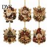 Indoor Outdoor Christmas Decorations 6 Pcs Pearl Art Ornaments, 2D Flat Acrylic Holiday Tree Pendant, Creative Ornaments Effect Hanging Decoration for