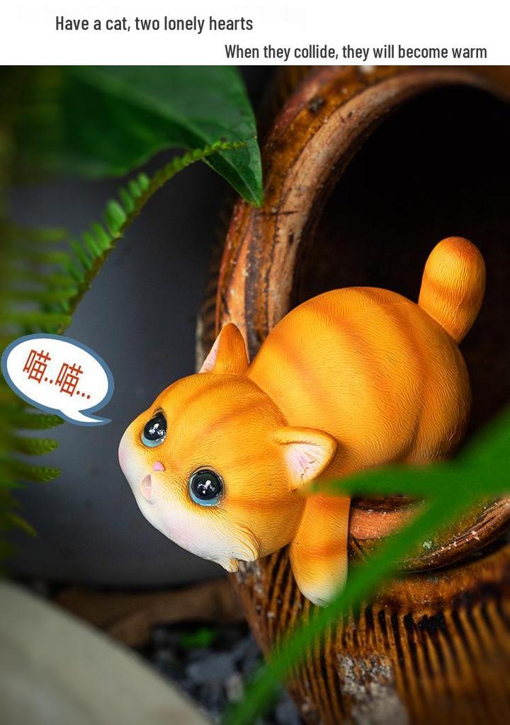 Whimsical Cat Fish Tank Hanging Flower Pot Ornament for Garden Decor