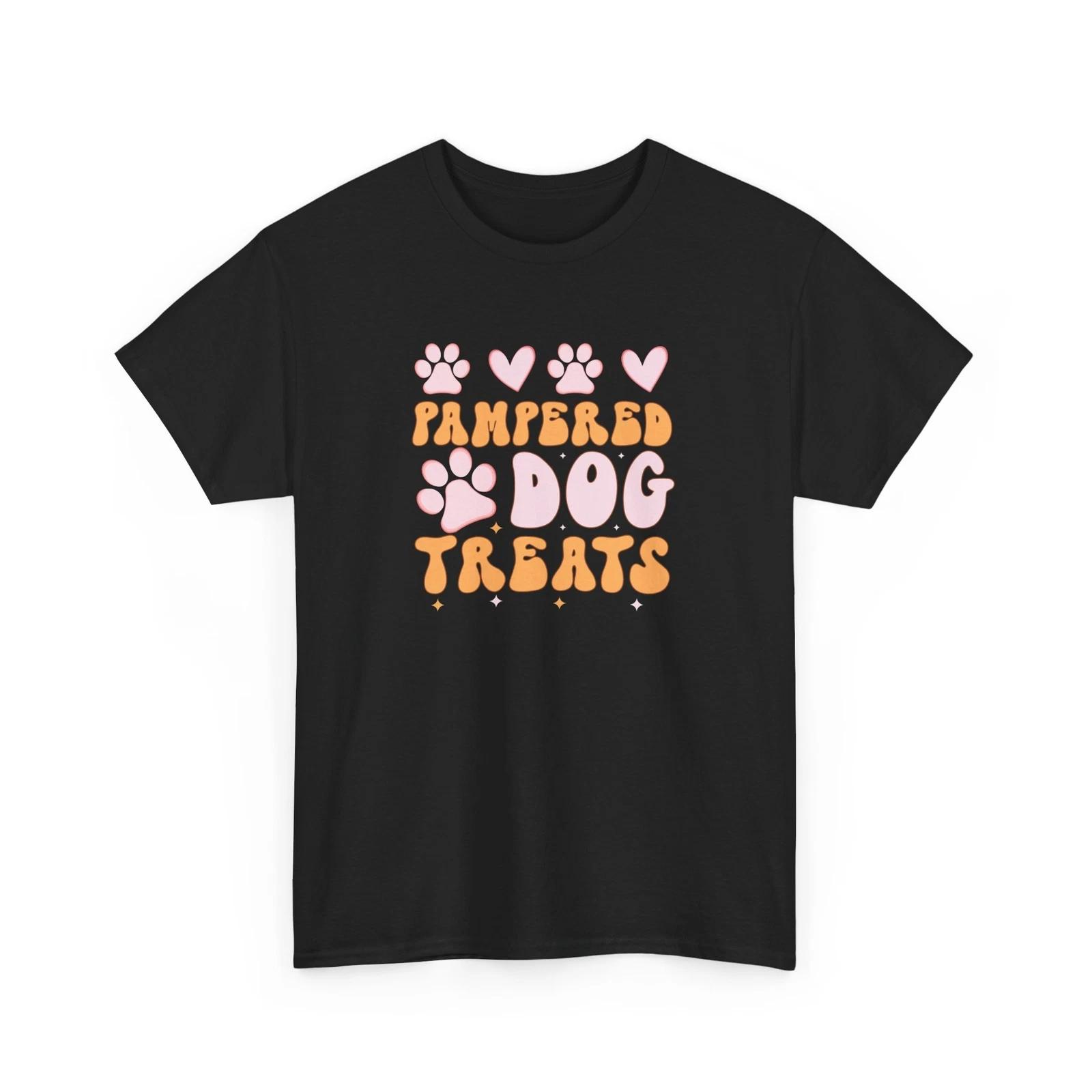 Pampered Dog Treats T-Shirt – Funny Puppy Paw Print Graphic Tee for Dog Owners 2XL