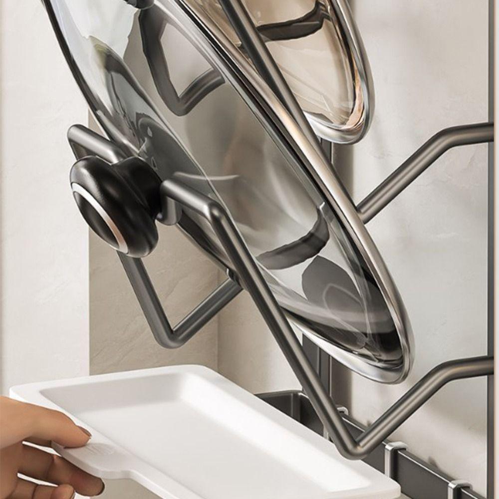 Multi-layer Pot Lid Organizer Rack Sturdy Vegetable Board Holder Pot Cover Storage Shelf  Cabinet