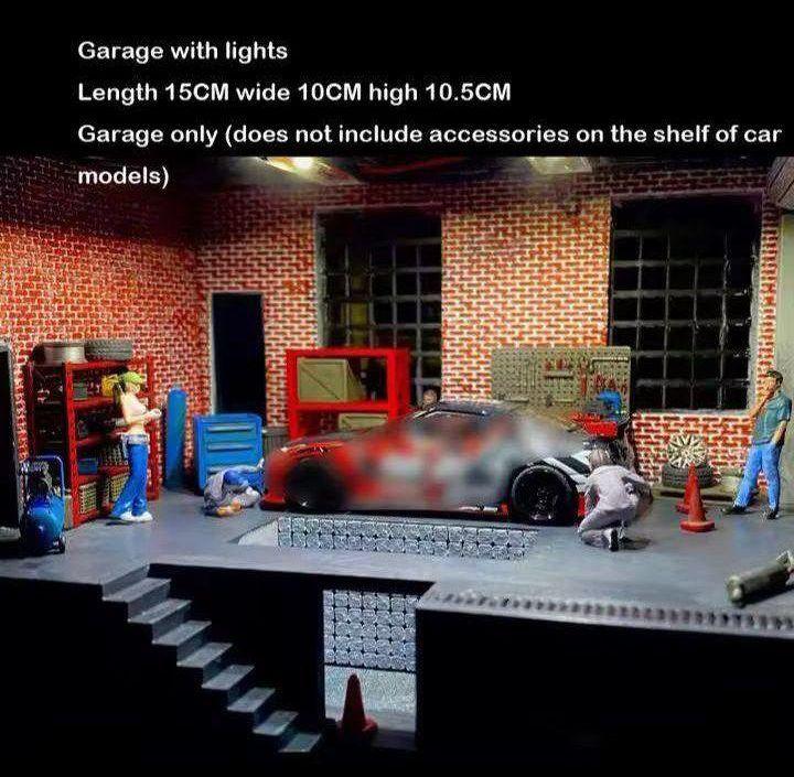 

[USED] NEW 1/64 Scale Hideaway Garage with LED Lighting (USB Powered)