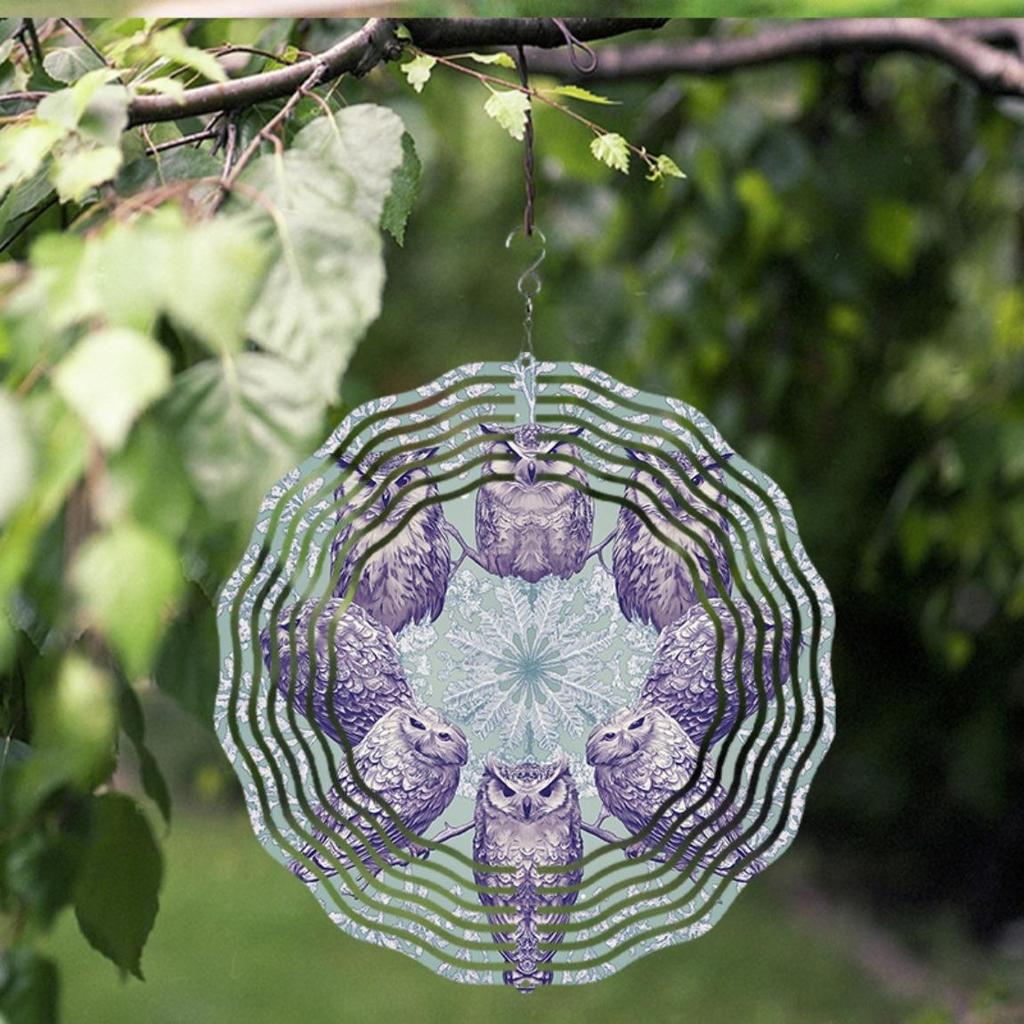 60 Inch Large Outdoor Wind Chime with Rotating Hook Owl Design Perfect for Garden Balcony Decor Year Round Serenity Ideal Gift for All Seasons