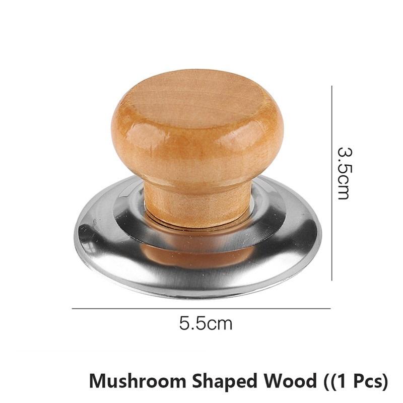 1PCS Home Universal Wooden Handle Heat Resistant Saucepan Round Lifting Kettle Anti Scalding Cookware Professional Pot Lid Knob