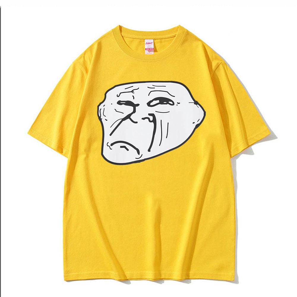 Sad Troll Face Funny Meme Graphic Tee Shirt Unisex Women Fashion Humorous Gift Tshirt Enthusiast Apparel Oversized Cotton T Shirts