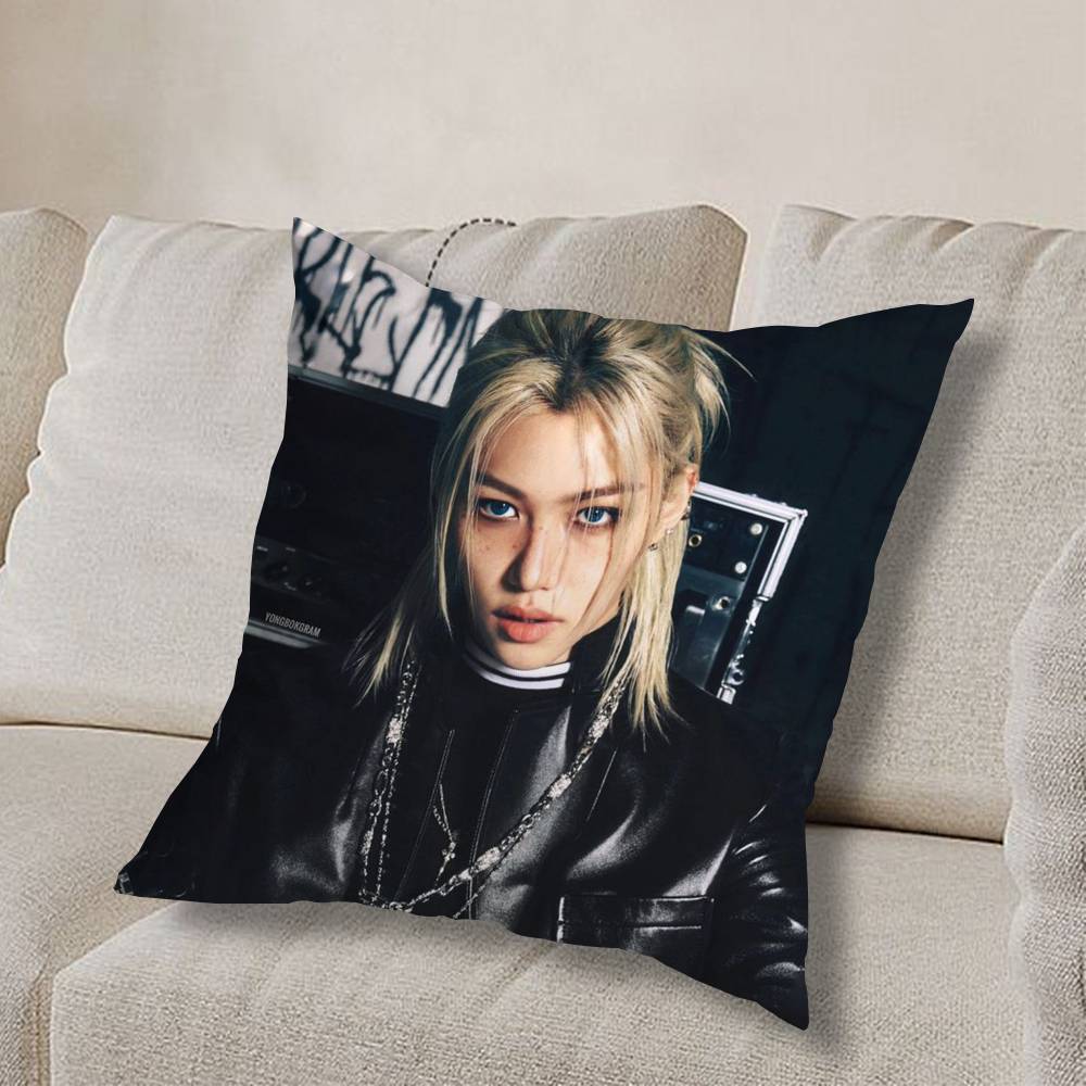 COOL Skz Felix Sänger Kissenbezug Sofa Wohnzimmer Schlafzimmer Kopfteil Rückenlehne Kissen Quadratisches Kissen Nickerchenzeit 30cmx30cm