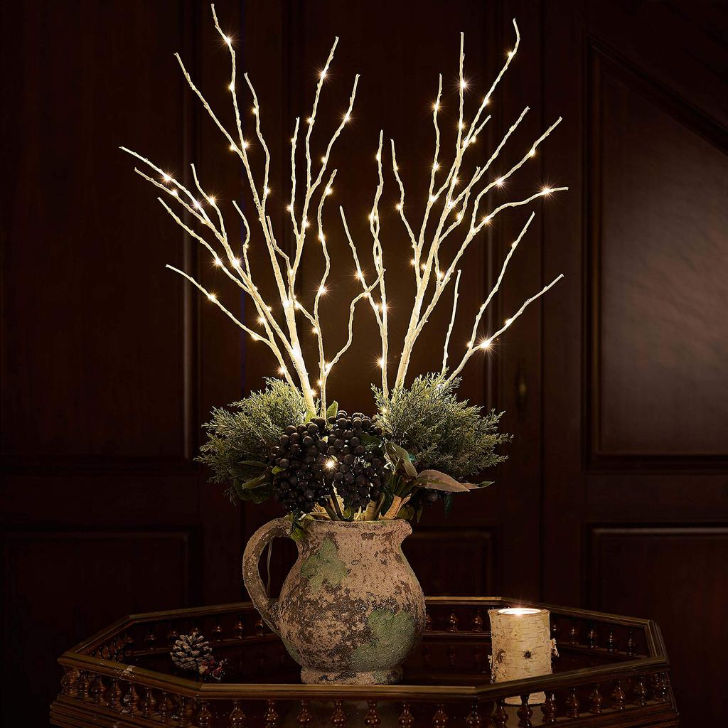Hairui White Birch Branch String 100 Ambient Stylish Nordic Timer White Not Lights, 80cm, LEDs, Battery-Operated, Lighting, Style, Function,