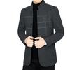 Herren Wollmantel mit Stehkragen - Dick, warm, Kurzstil für Herbst/Winter Business Casual oder Papas Outfit.