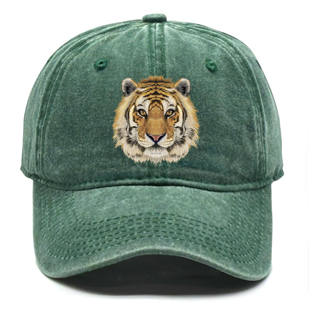 Tiger Head Print Adjustable Caps HD Animal Heads Man's Cap Casual Vintage-Inspired Snapback Baseball Hat One Size Fits All
