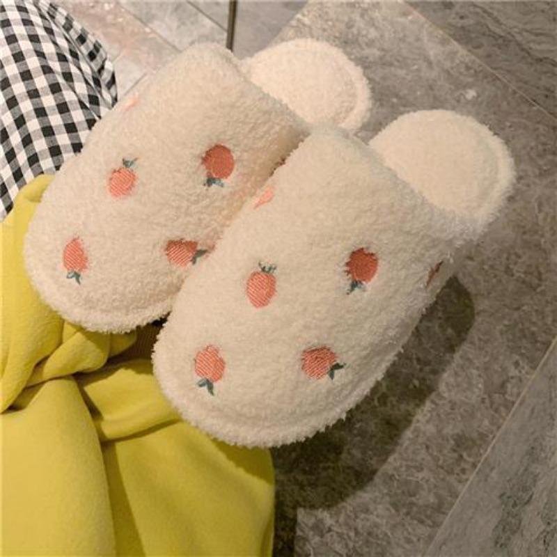 Winter cotton slippers cute thick bottom warm hair student slippers women's home plush girl parent-child non-slip couple