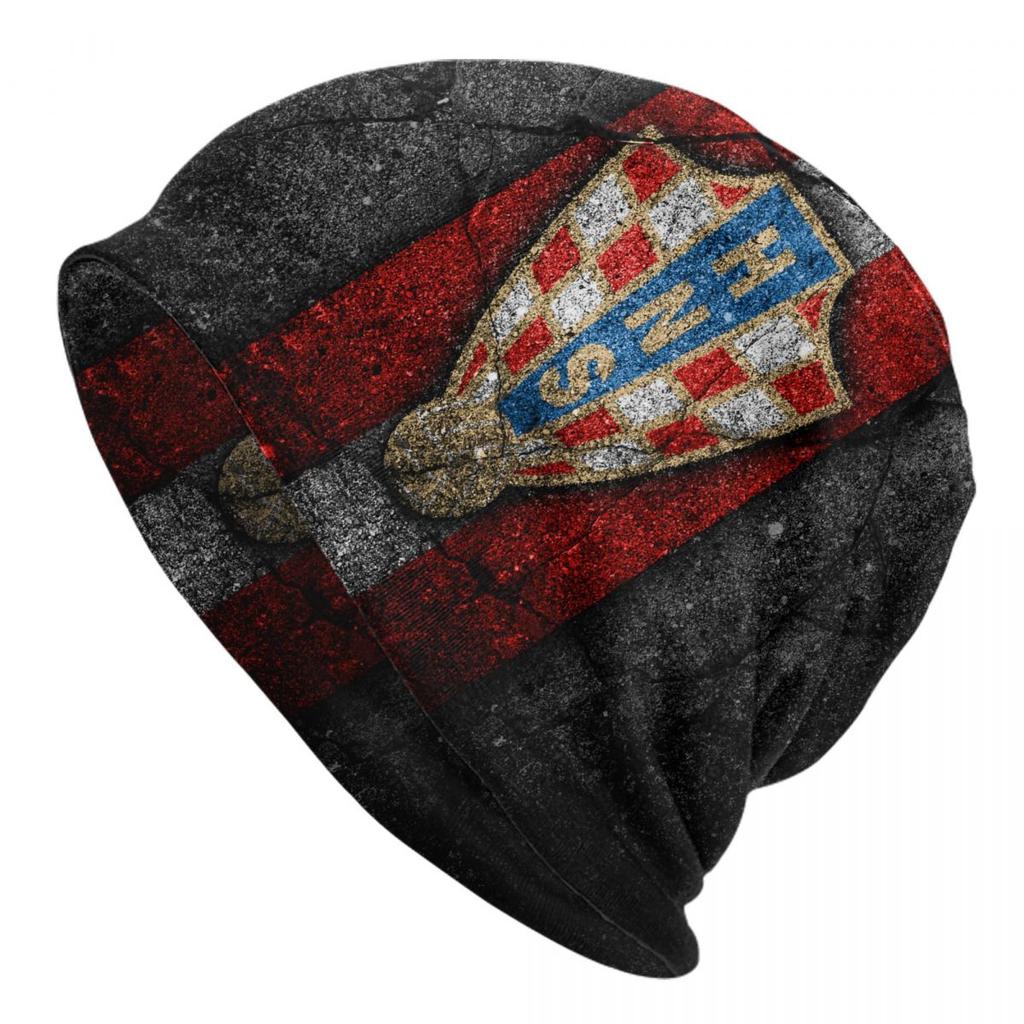 Custom Chessboard Glitter Croatia Skullies Beanies Caps Unisex Winter Warm Knitted Hat  Chess Board Bonnet Hats Outdoor Ski Cap