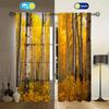 2pcs Yellow Birch Printed Curtain for Home Decor - Rod Pocket Window Treatment for Bedroom,Office,Kitchen,Living Room,and Study