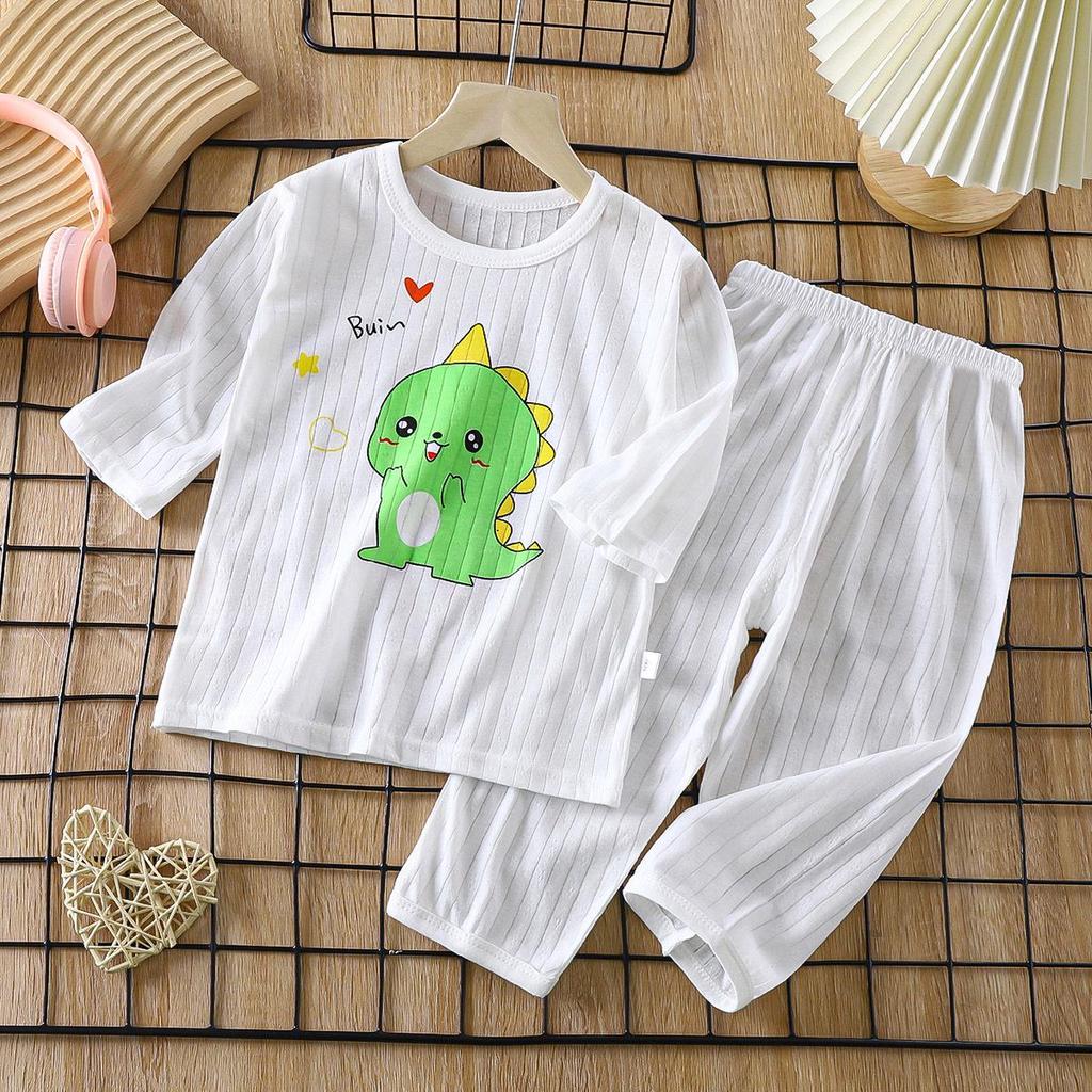 Kids' Breathable Cotton Pajama Set – Thin, Long-Sleeve for Boys & Girls
