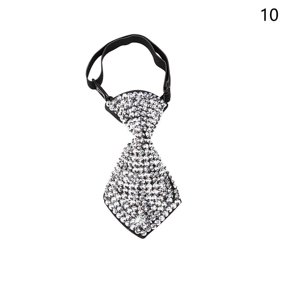 Cravate Punk Mode Pré-nouée JK Preppy Décor Strass Nœud Papillon Vintage Cravate Réglable pour Hommes Femmes Chemise d'Uniforme