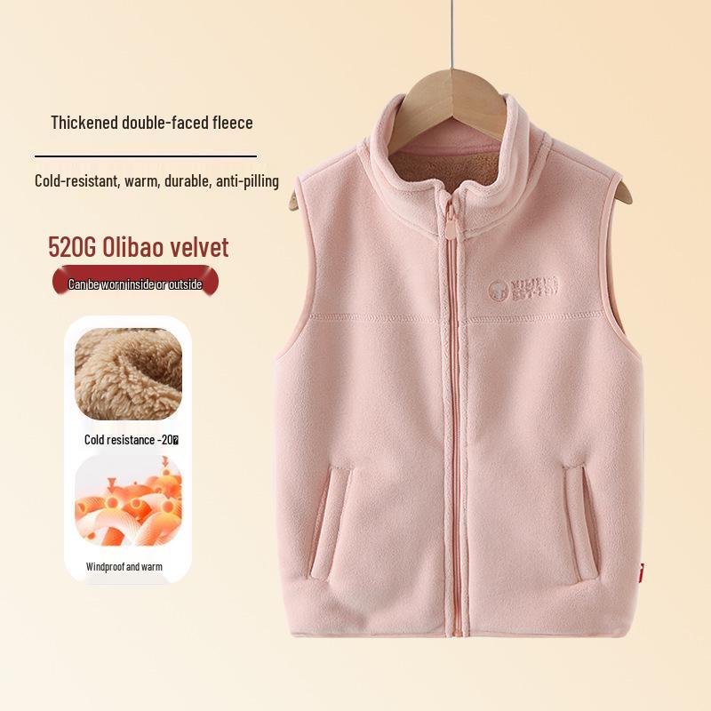 Children's Fleece-Lined Winter Vest for Boys and Girls - Warm School Uniform Outerwear.