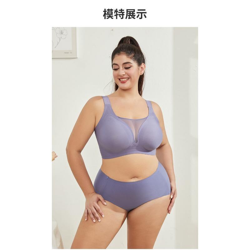Plus Size Full Cup Mesh Bra Thin Cup For Large Bust