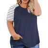 Women Plus Size Short Sleeve T‑Shirt Crew Neck Loose Fit Casual Summer Tops For XL‑4XL