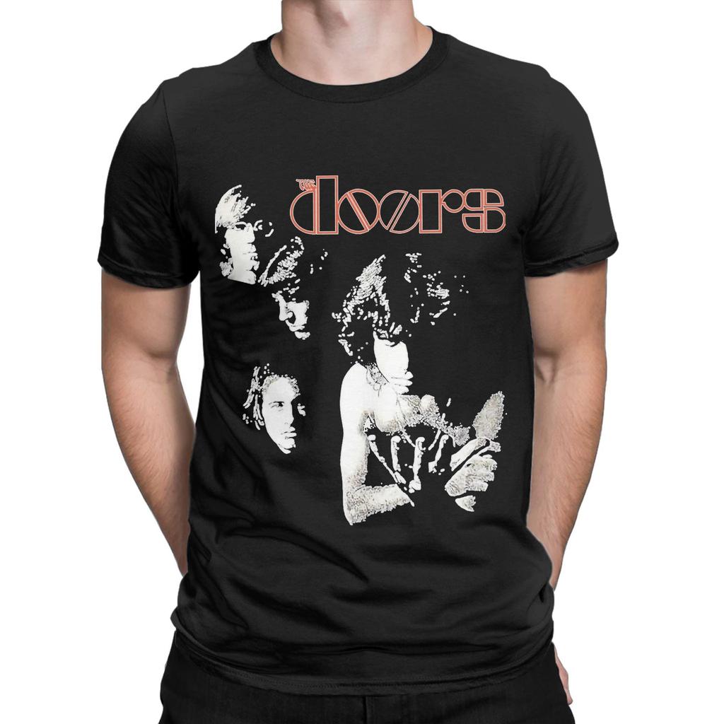 The Doors   Men T Shirt Vintage Music   Funny Tee Shirt Short Sleeve Crewneck T-Shirt Pure Cotton 6XL Tops