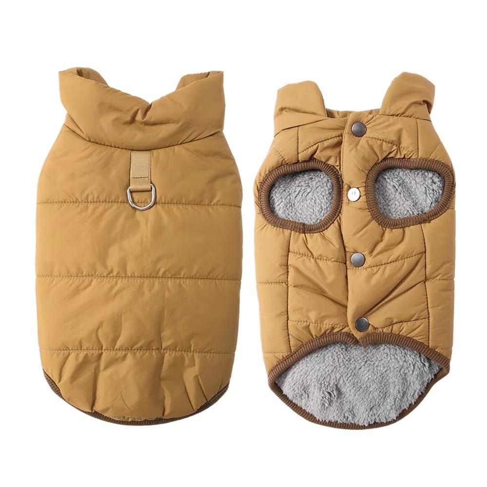 Household Waterproof Winter Dog Coat Fleece Thickened Dog Vest with D Shape Ring Warm Dog Cotton Jacket Chihuahua